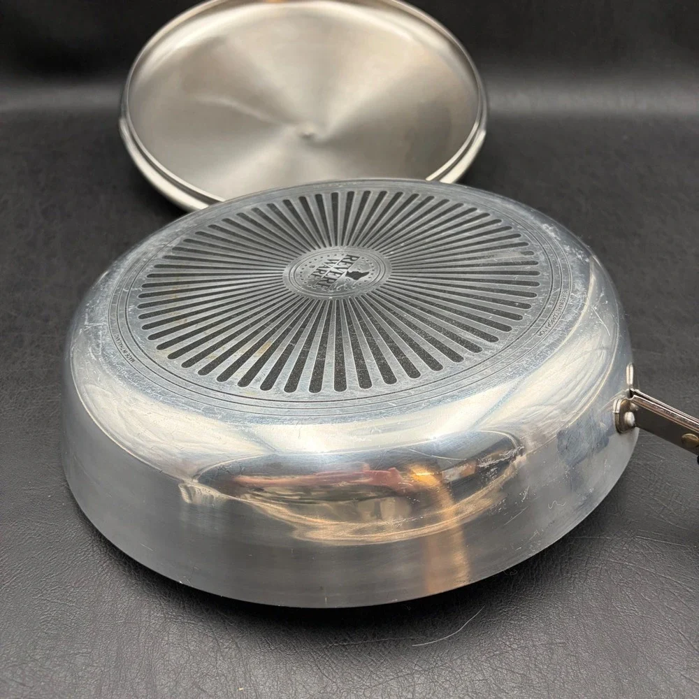Revere Ware 12 Inch Non-Stick Aluminum Skillet Frying Pan with Stainless Lid